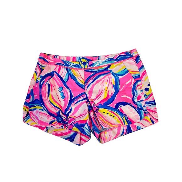 Lilly Pulitzer Adie Short Pink Sunset Fringe 29664 size 2 - Picture 1 of 5
